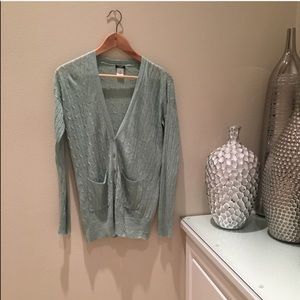 J.CREW Light Green Long Cardigan (Size XS)